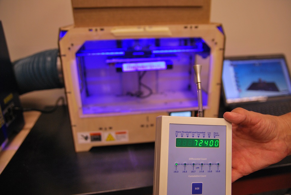 SAS particle scan of ambient air outside 3D printer