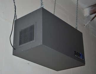 Sentry Air's Model 2000 Free-hanging ambient air cleaner.