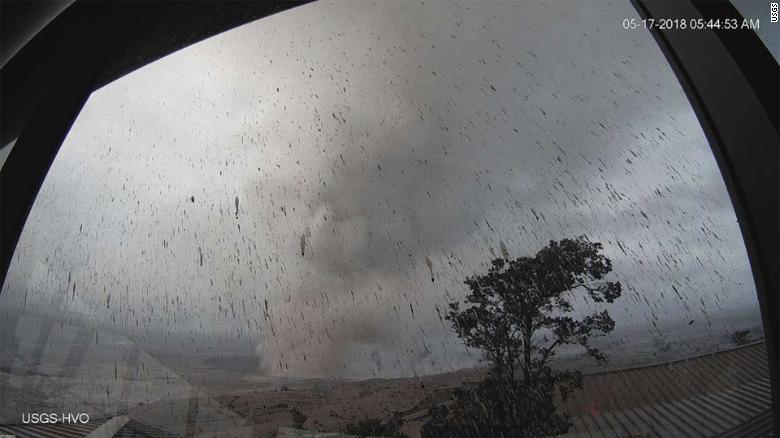 Kilauea Volcano volcanic ash in the air